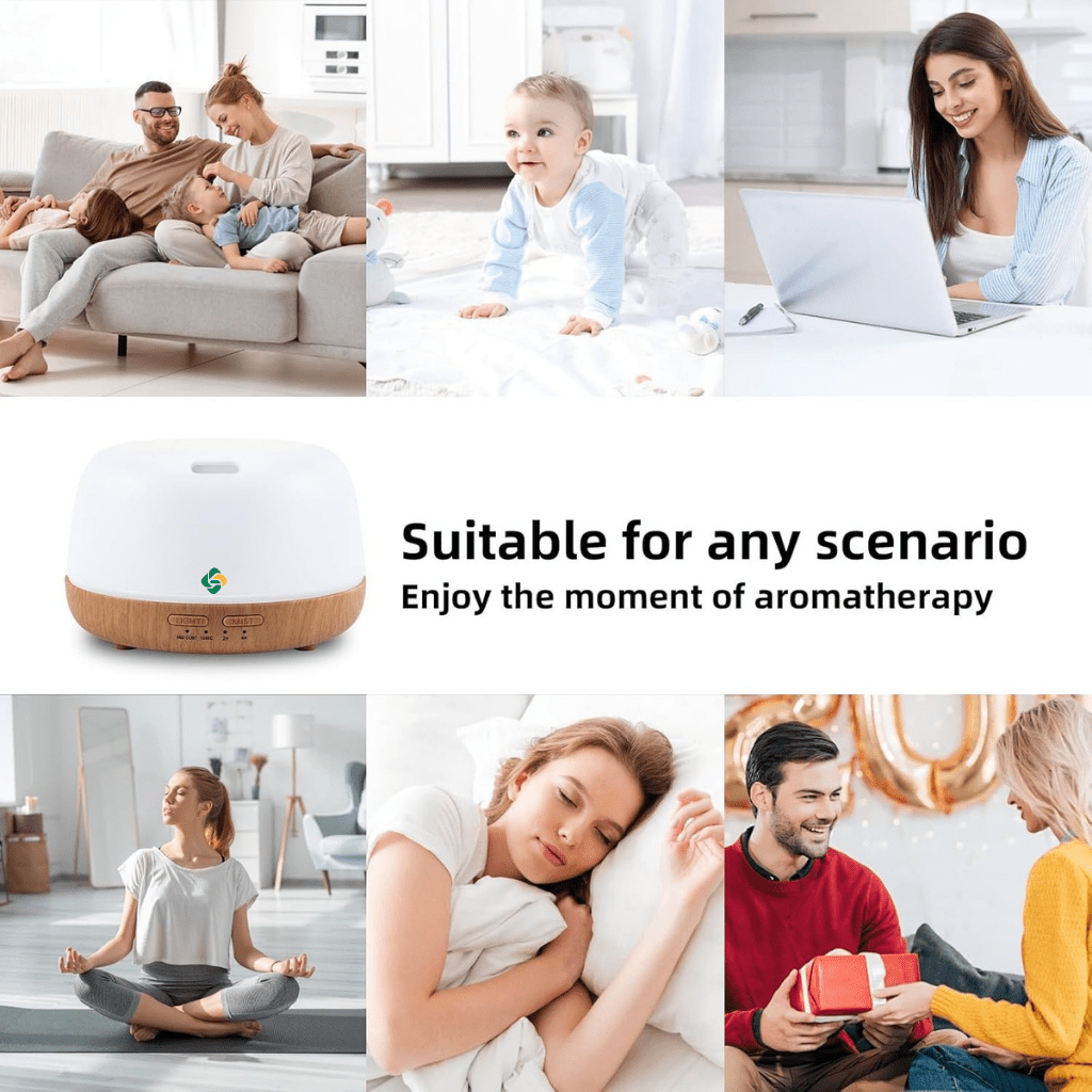 300ML Essential Oil Diffuser with 7-Color LED Lights and Remote Control - ECOLOOM LLC300ML Essential Oil Diffuser with 7-Color LED Lights and Remote ControlECOLOOM LLCECOLOOM LLC