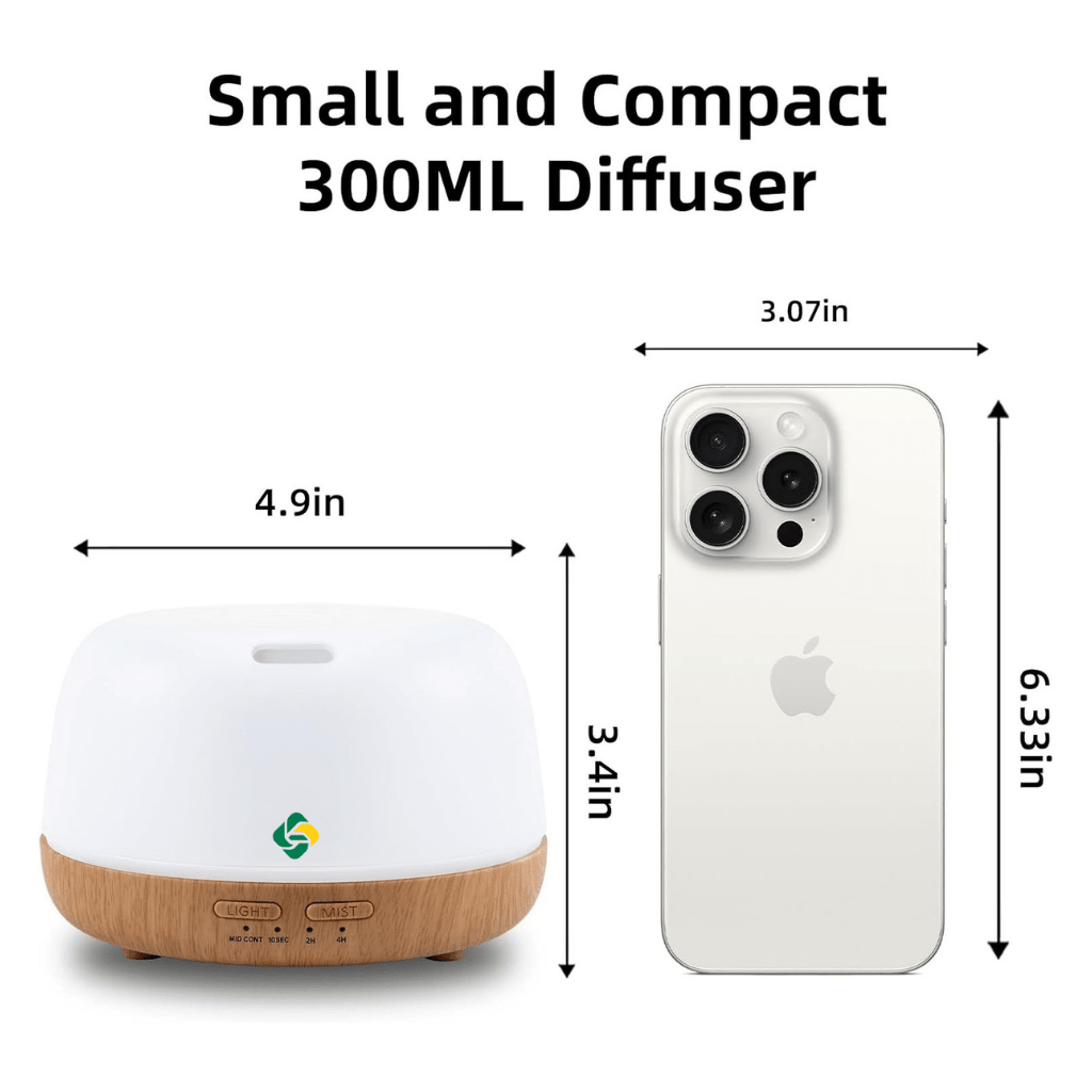 300ML Essential Oil Diffuser with 7-Color LED Lights and Remote Control - ECOLOOM LLC300ML Essential Oil Diffuser with 7-Color LED Lights and Remote ControlECOLOOM LLCECOLOOM LLC