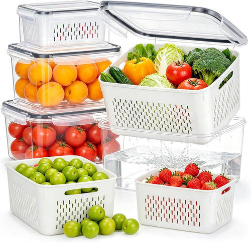 4 Pack Fruit Storage Containers for Fridge Set, BPA Free Produce Containers - ECOLOOM LLC4 Pack Fruit Storage Containers for Fridge Set, BPA Free Produce ContainersECOLOOM LLCECOLOOM LLC