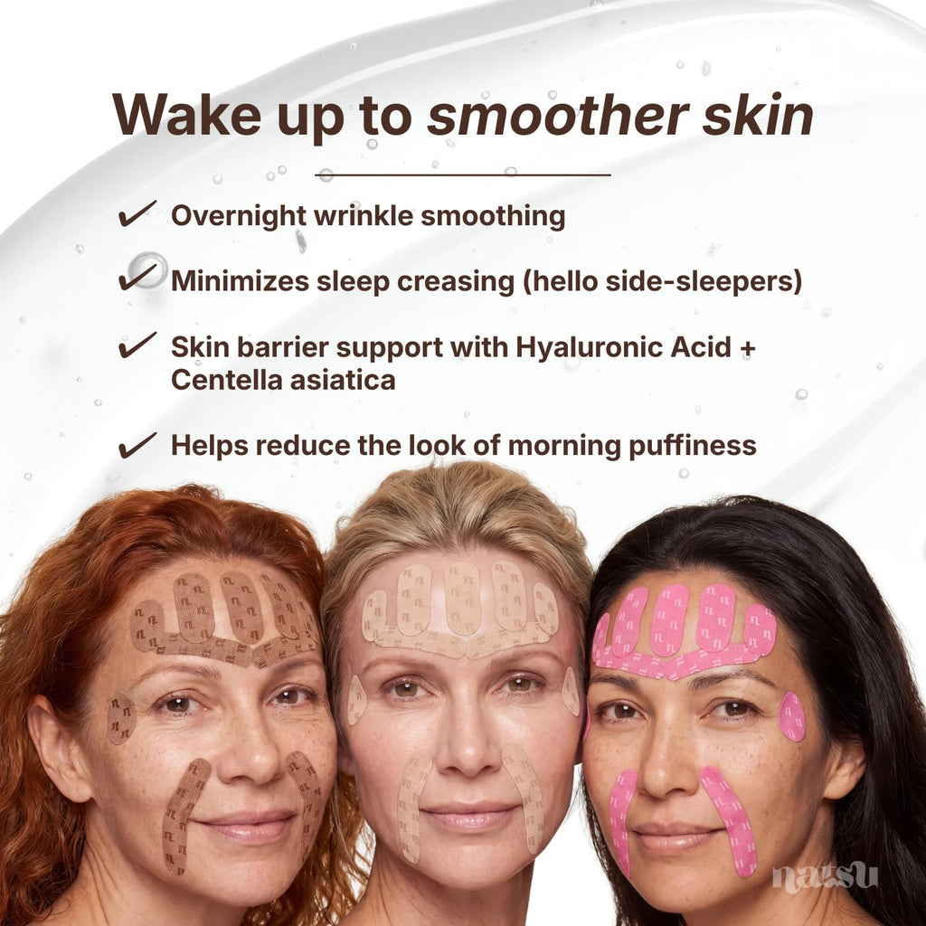 Anti Wrinkle Face Tape – Overnight Japanese Kinesiology Patches with Hyaluronic Acid & Centella Asiatica - ECOLOOM LLCAnti Wrinkle Face Tape – Overnight Japanese Kinesiology Patches with Hyaluronic Acid & Centella AsiaticaECOLOOM LLCECOLOOM LLC
