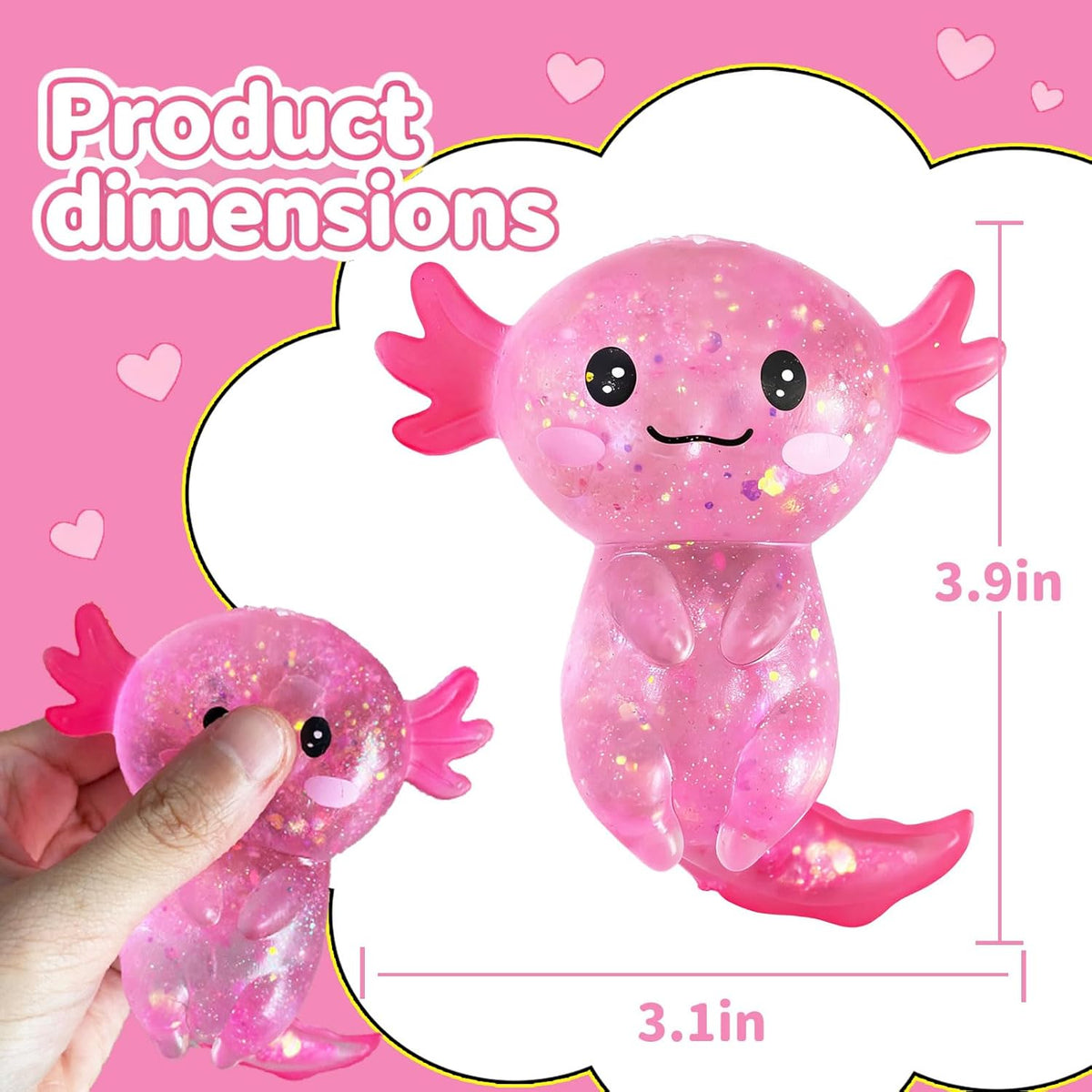 Axolotl Squishy Stress Relief Toy, Stretchy Axolotls Stress Soft Squeeze Sensory Fidget Toys for Kids Adults - ECOLOOM LLCAxolotl Squishy Stress Relief Toy, Stretchy Axolotls Stress Soft Squeeze Sensory Fidget Toys for Kids AdultsECOLOOM LLCECOLOOM LLC