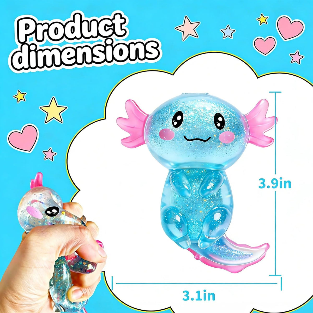 Axolotl Squishy Stress Relief Toy, Stretchy Axolotls Stress Soft Squeeze Sensory Fidget Toys for Kids Adults - ECOLOOM LLCAxolotl Squishy Stress Relief Toy, Stretchy Axolotls Stress Soft Squeeze Sensory Fidget Toys for Kids AdultsECOLOOM LLCECOLOOM LLC