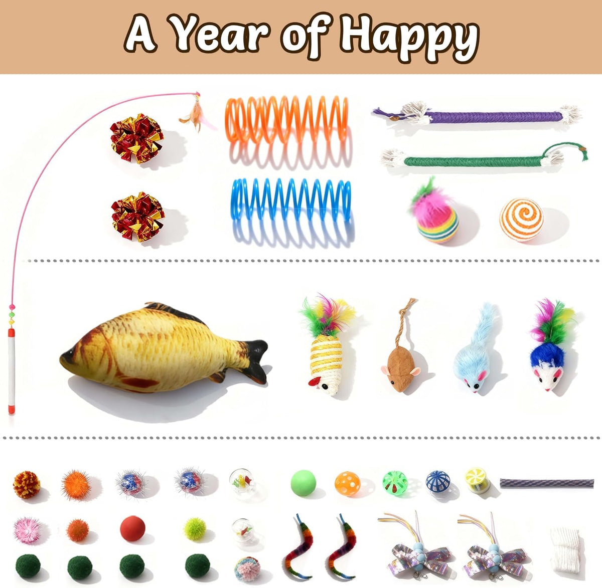 Cat Tunnel Bed with 40 Pcs Interactive Cat Toys, White - ECOLOOM LLCCat Tunnel Bed with 40 Pcs Interactive Cat Toys, WhiteECOLOOM LLCECOLOOM LLC