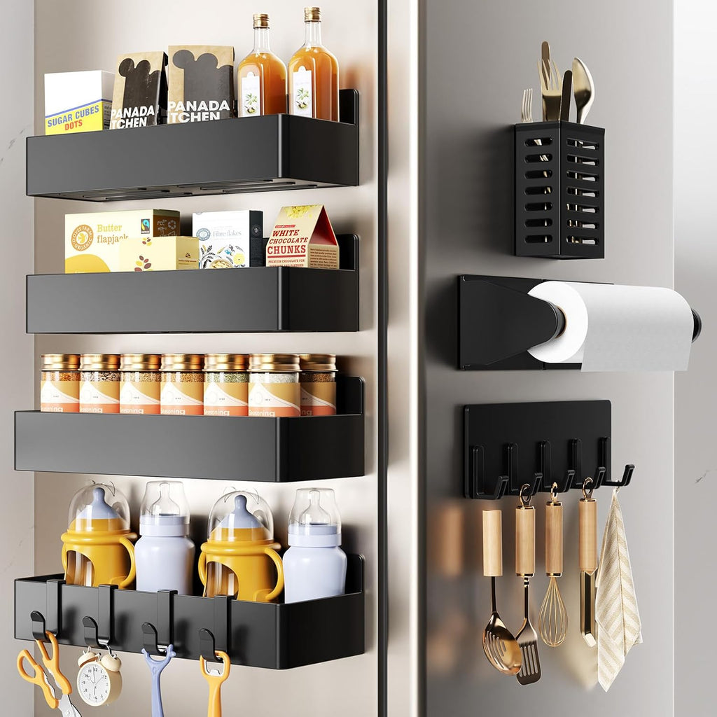 Magnetic Spice Rack for Refrigerator Black, 7 Pack - ECOLOOM LLCMagnetic Spice Rack for Refrigerator Black, 7 PackECOLOOM LLCECOLOOM LLC