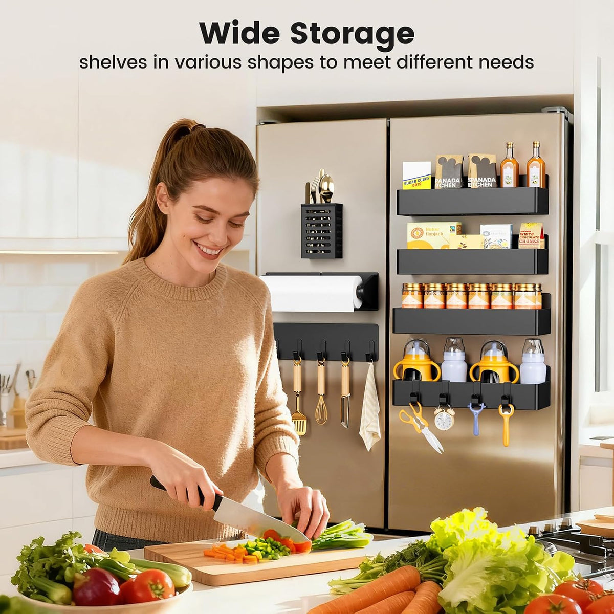 Magnetic Spice Rack for Refrigerator Black, 7 Pack - ECOLOOM LLCMagnetic Spice Rack for Refrigerator Black, 7 PackECOLOOM LLCECOLOOM LLC