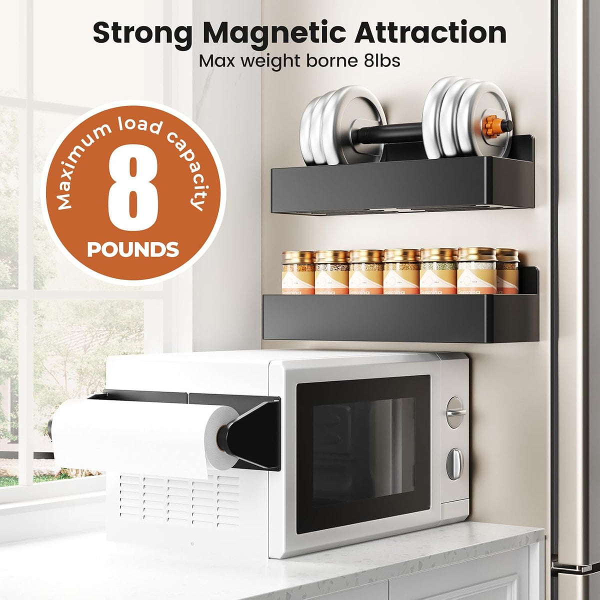 Magnetic Spice Rack for Refrigerator Black, 7 Pack - ECOLOOM LLCMagnetic Spice Rack for Refrigerator Black, 7 PackECOLOOM LLCECOLOOM LLC