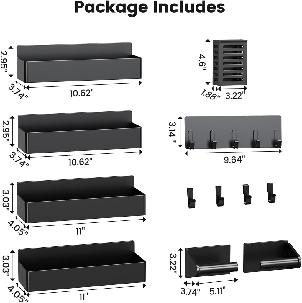 Magnetic Spice Rack for Refrigerator Black, 7 Pack - ECOLOOM LLCMagnetic Spice Rack for Refrigerator Black, 7 PackECOLOOM LLCECOLOOM LLC