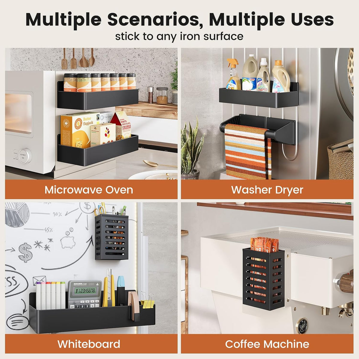 Magnetic Spice Rack for Refrigerator Black, 7 Pack - ECOLOOM LLCMagnetic Spice Rack for Refrigerator Black, 7 PackECOLOOM LLCECOLOOM LLC