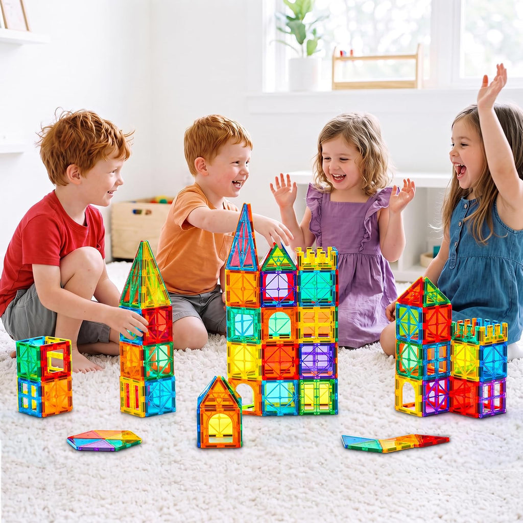 Magnetic Tiles, Deluxe 136 PCS Building Blocks Magnet Toys for Kids - ECOLOOM LLCMagnetic Tiles, Deluxe 136 PCS Building Blocks Magnet Toys for KidsECOLOOM LLCECOLOOM LLC