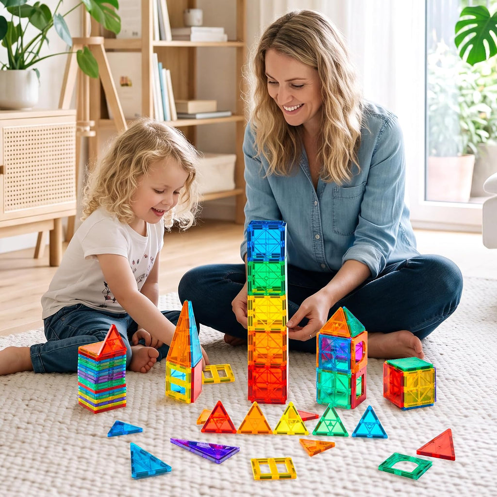 Magnetic Tiles, Deluxe 136 PCS Building Blocks Magnet Toys for Kids - ECOLOOM LLCMagnetic Tiles, Deluxe 136 PCS Building Blocks Magnet Toys for KidsECOLOOM LLCECOLOOM LLC