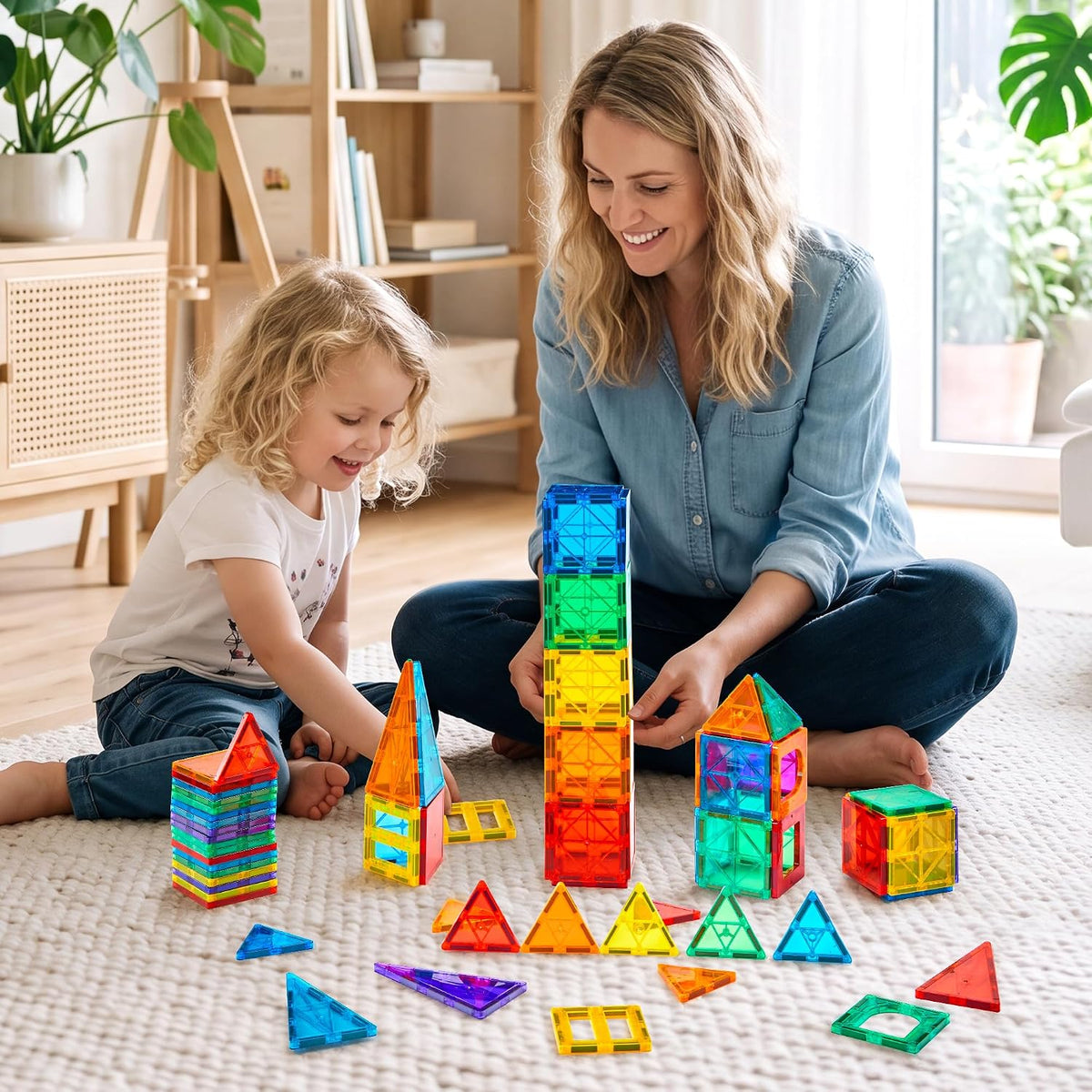 Magnetic Tiles, Deluxe 136 PCS Building Blocks Magnet Toys for Kids - ECOLOOM LLCMagnetic Tiles, Deluxe 136 PCS Building Blocks Magnet Toys for KidsECOLOOM LLCECOLOOM LLC