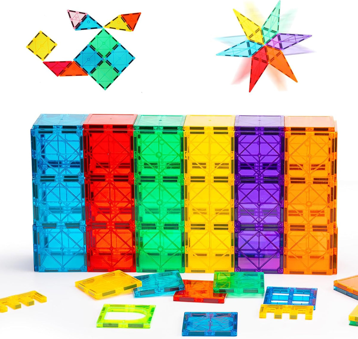 Magnetic Tiles, Deluxe 136 PCS Building Blocks Magnet Toys for Kids - ECOLOOM LLCMagnetic Tiles, Deluxe 136 PCS Building Blocks Magnet Toys for KidsECOLOOM LLCECOLOOM LLC
