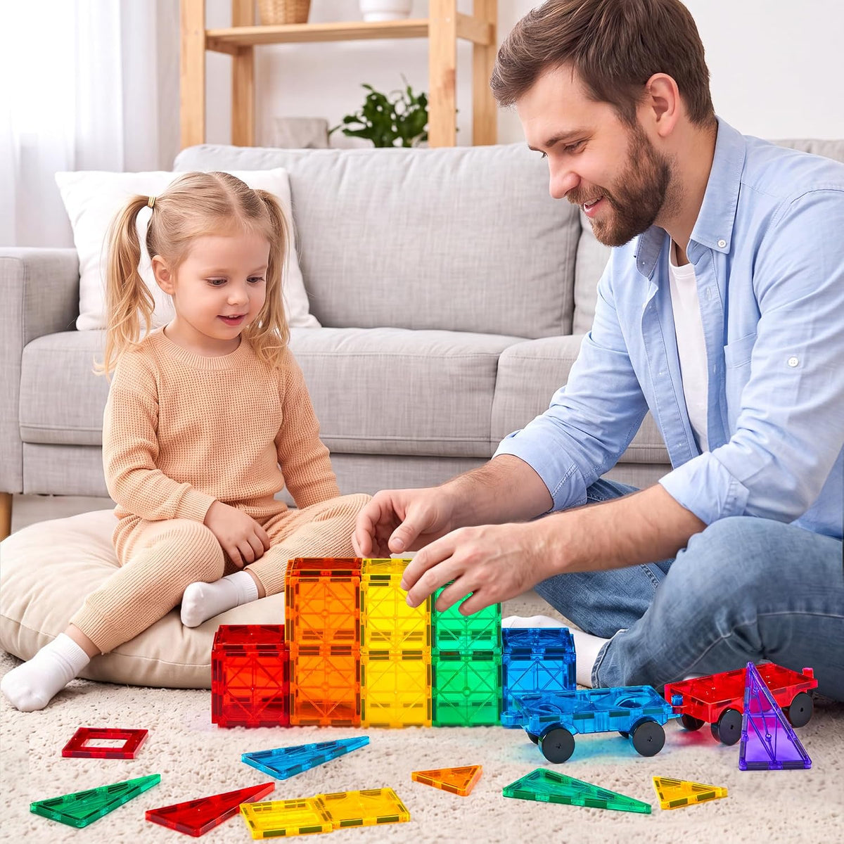 Magnetic Tiles, Deluxe 136 PCS Building Blocks Magnet Toys for Kids - ECOLOOM LLCMagnetic Tiles, Deluxe 136 PCS Building Blocks Magnet Toys for KidsECOLOOM LLCECOLOOM LLC