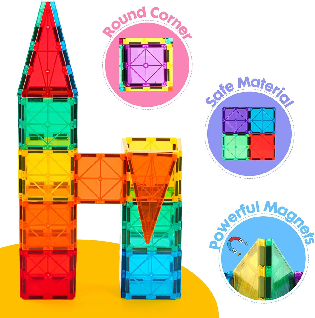 Magnetic Tiles, Deluxe 136 PCS Building Blocks Magnet Toys for Kids - ECOLOOM LLCMagnetic Tiles, Deluxe 136 PCS Building Blocks Magnet Toys for KidsECOLOOM LLCECOLOOM LLC