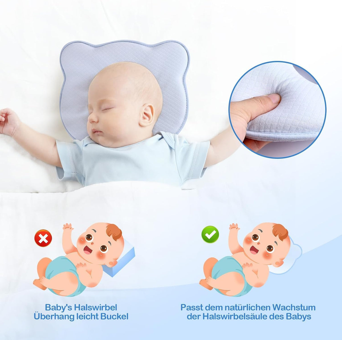 Memory Foam Baby Pillow,Cute Cartoon Bear Soft and Cozy Pillow, Breathable Bedding Set - ECOLOOM LLCMemory Foam Baby Pillow,Cute Cartoon Bear Soft and Cozy Pillow, Breathable Bedding SetECOLOOM LLCECOLOOM LLC