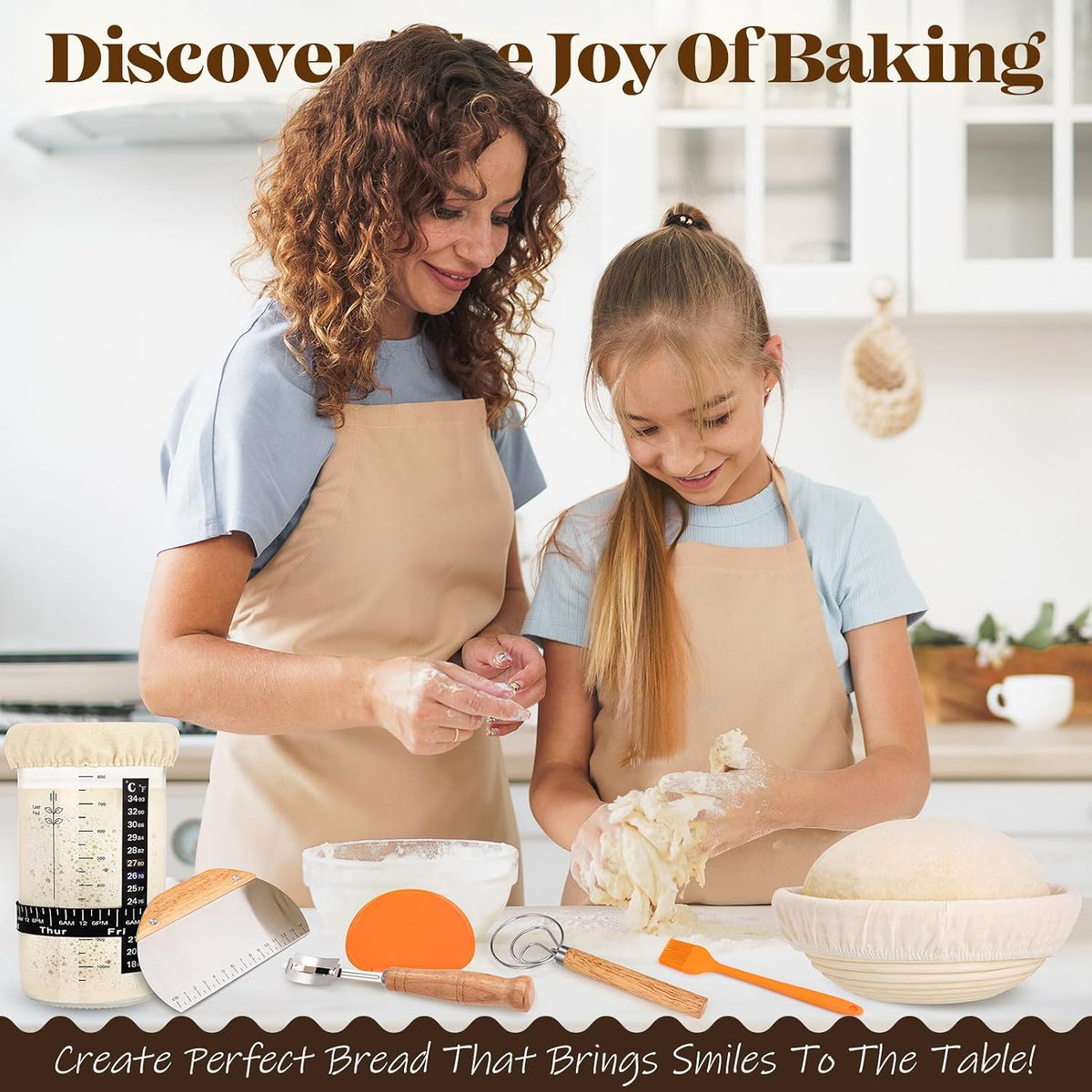 Sourdough Starter Kit with Bread Proofing Baskets, Jars, Baking Essentials - ECOLOOM LLCSourdough Starter Kit with Bread Proofing Baskets, Jars, Baking EssentialsECOLOOM LLCECOLOOM LLC
